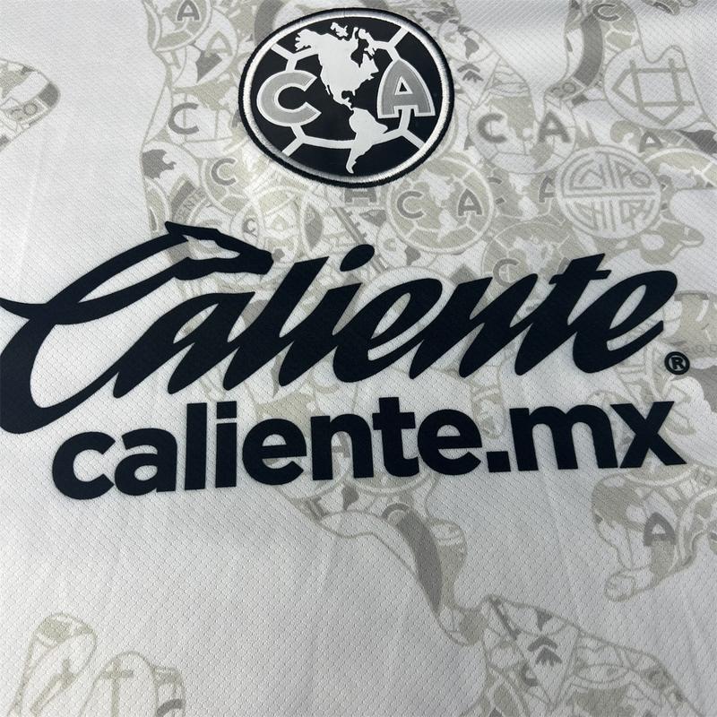 2425 LIGA MX Club America Away White Short Sleeve Soccer Jerseys New Season Quick Dry Sports