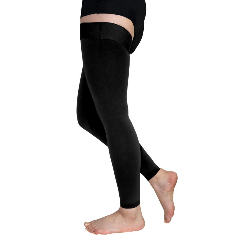 High-Thigh Compression Socks with Silicone Grip - Toeless, Ideal for Running, Yoga, Travel & Work