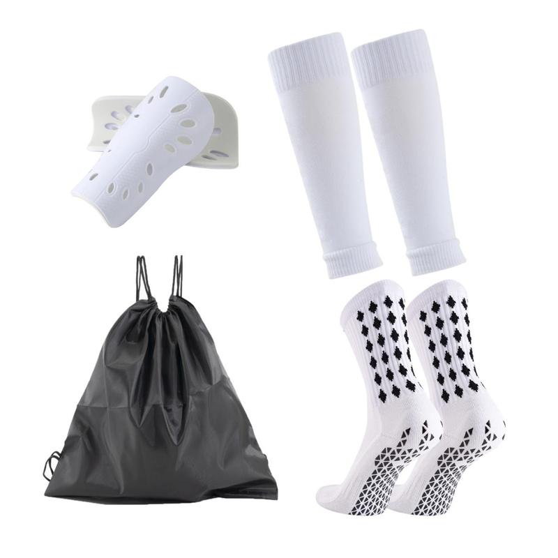 Football Shin Guard & Socks & Bag Set, 1 Set Non-slip Football Socks with Shin Guard, Football Training Equipment for Adults,  Football Gear