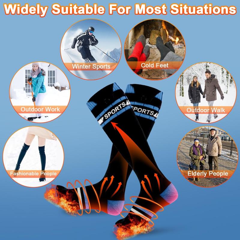 Rechargeable Heated Socks for Men Women, Heat Up to 158F with 2x 6000mAh Batteries, App and Battery Control Foot Warmer Heater Winter Ski Socks