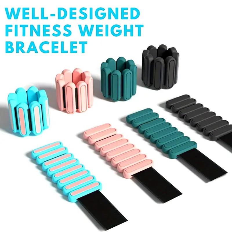 Adjustable Wrist Weight, 1 Pair Silicone & Stainless Steel Fitness Wrist Band, Waterproof Sweat-proof Wearable Wrist Weight for Yoga, Running, Strength Training