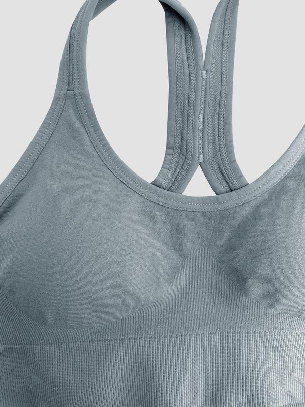 Women's Solid Cut Out Wireless Sports Bra, Breathable Comfortable High Stretch Sports Bra, Ladies Sportswear for Indoor Outdoor Wear, Bras for Women