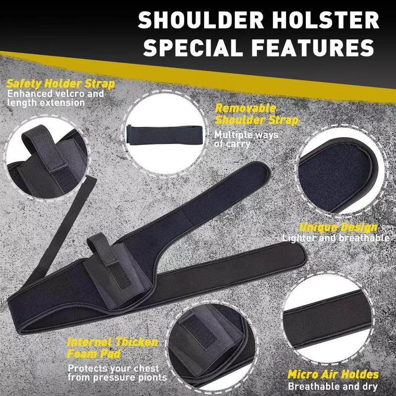 Deep Concealment Shoulder Holster - Right and Left Hand Draw Gun Holster - Universal Underarm Pistol Holster for Men and Women, Black