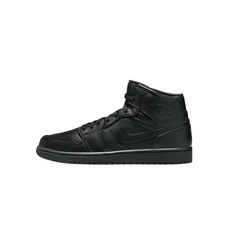 Air Jordan Men 1 Mid Sneaker Black   Black   Black 554724-093