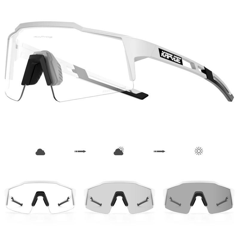 KAPVOE Photochromic Cycling Glasses MTB Clear Mountain Bike Transition Bicycle Sunglasses for Men Women