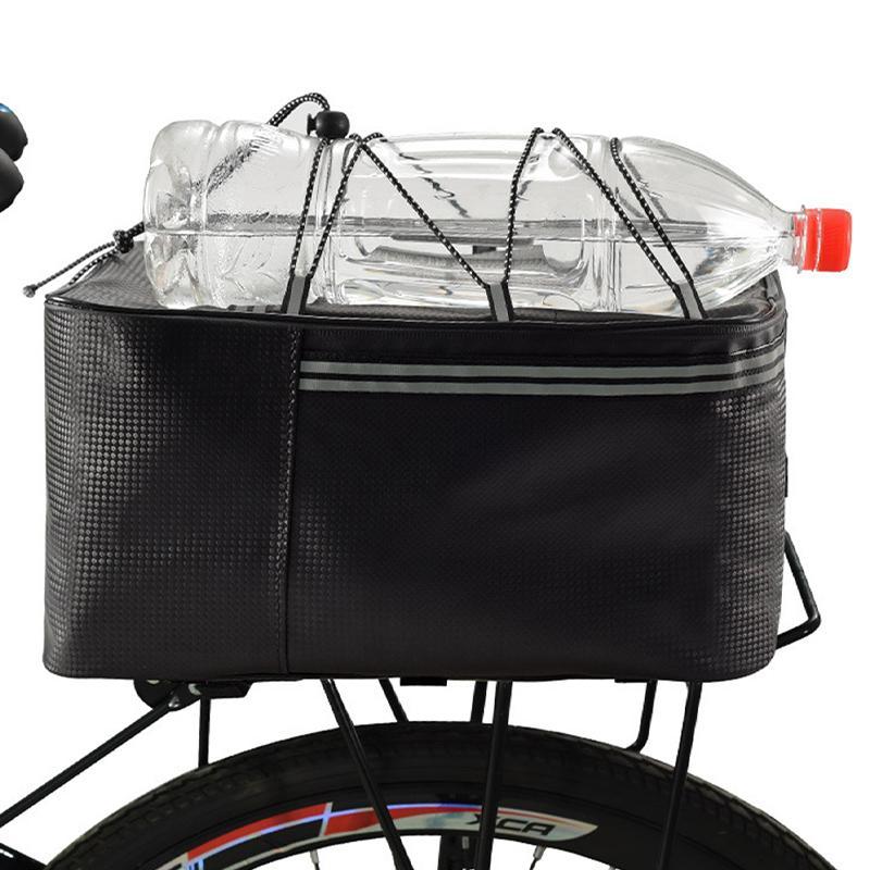 Bike Rear Bag with Rain Cover, Large Capacity Waterproof Multifunctiona Back Seat Bag, Rear Pannier Bag, Storage Box for Mountain Bike