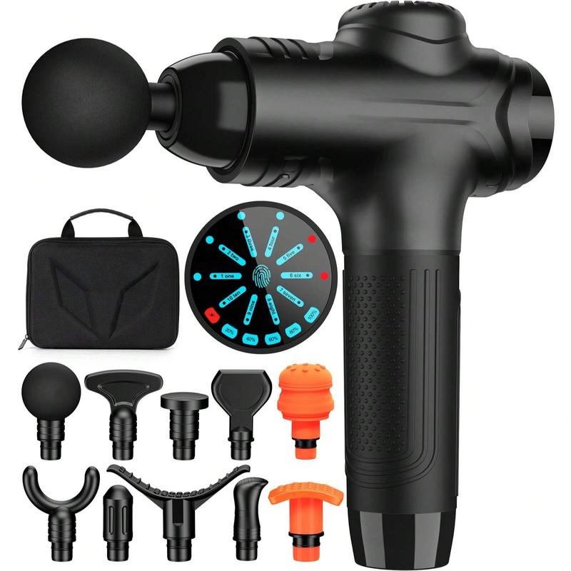 Massage Gun Deep Tissue, Back Massage Gun For Athletes For Pain Relief Attaching 10 PCS Specialized Replacement Heads, Percussion Massager With 10 Speeds & LED Screen