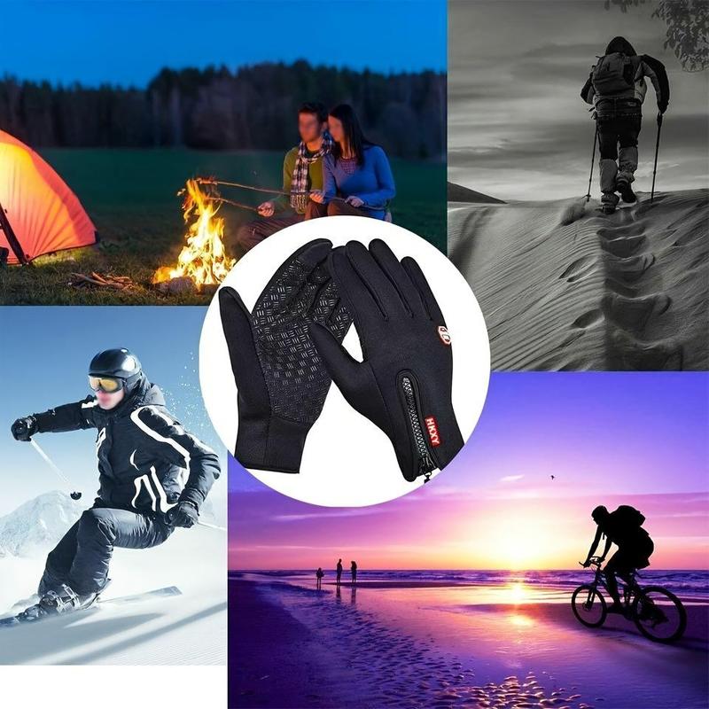 Winter Warm Gloves, 1 Pair Outdoor Cycling Gloves, Waterproof & Windproof Touch Screen Gloves, Outdoor Warm Sports Gloves for Skiing Fishing, Travel, Christmas Gift