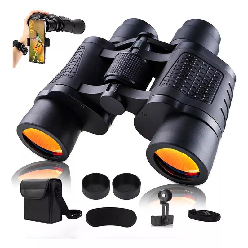 80x80 Binoculars, High Definition Night Vision Binoculars with Phone Holder & Storage Bag, Outdoor Binoculars for Travel, Concert, Hiking