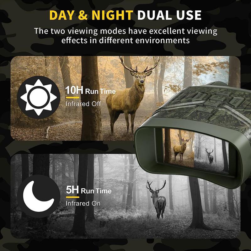 Night Vision for Hunting Goggles - 4K Night Vision Binoculars for Adults, 3'' HD Screen Binoculars can Save Photo and Video with 32GB TF Card, Camouflage for Surveillance Tactical Gear