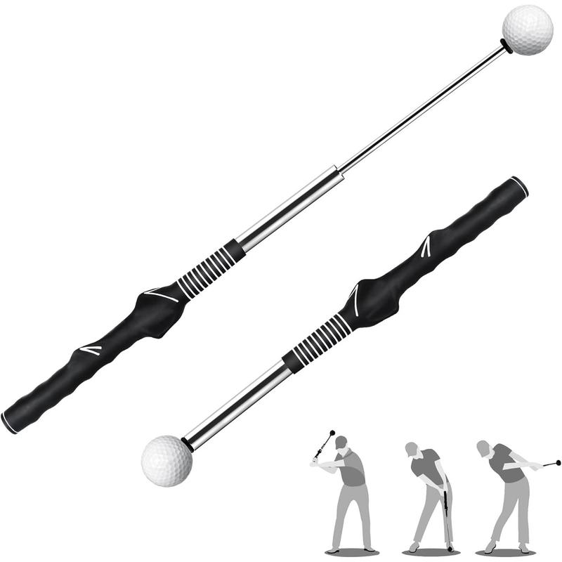 Retractable Golf Swing Aid, Rhythm Click Sound Warm-Up Trainer, Grip Trainer Attachment for Strength and Tempo, Ideal for Chipping and Hitting, Accessories for Men