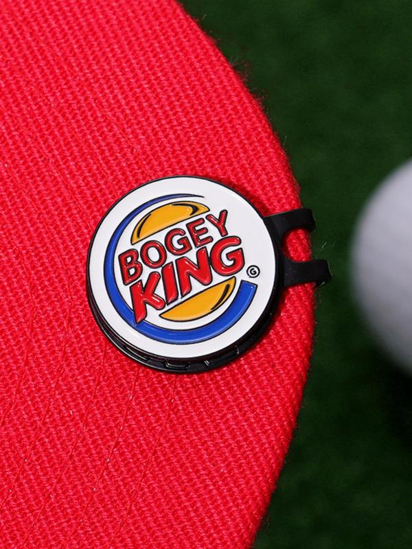 Bogey King Cartoon Style Letters Pattern Golf Hat Clip, Golf Magnetic Ball Marker, Fashion Accessories for Men & Women