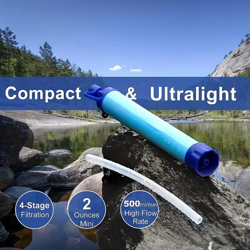 Outdoor Water Filter, Personal Straw Water Filtration System, Emergency Survival Water Purifier For Prepper Emergency Equipment Hiking Camping