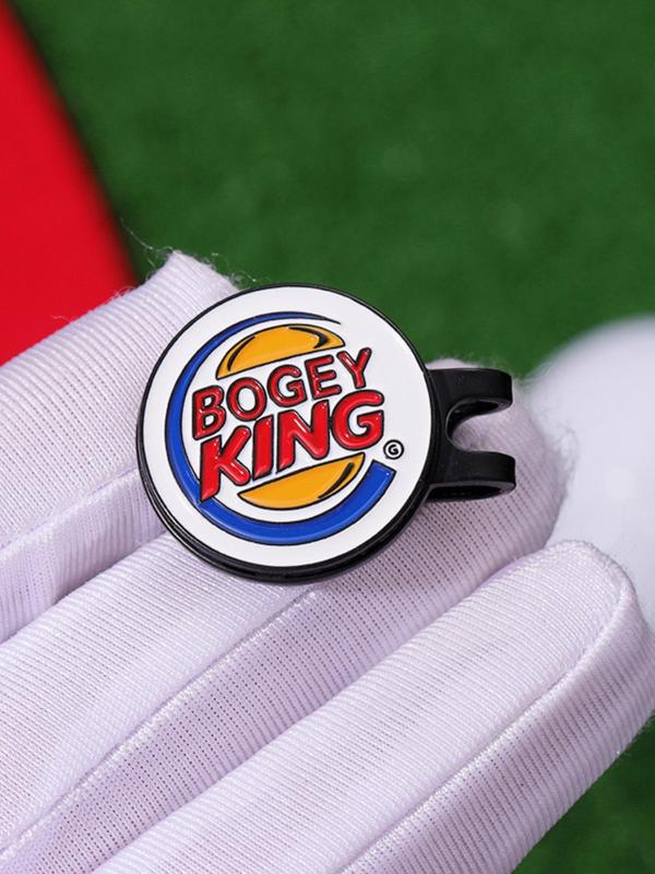 Bogey King Cartoon Style Letters Pattern Golf Hat Clip, Golf Magnetic Ball Marker, Fashion Accessories for Men & Women