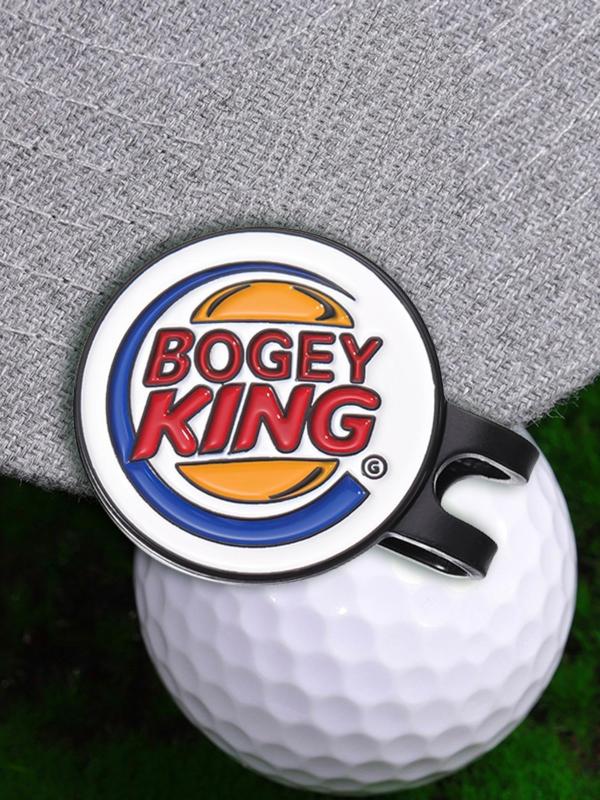 Bogey King Cartoon Style Letters Pattern Golf Hat Clip, Golf Magnetic Ball Marker, Fashion Accessories for Men & Women