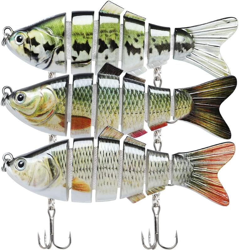 TRUSCEND Fishing Lures for Freshwater and Saltwater, Lifelike Swimbait for Bass Trout Crappie Walleye Pike, Slow Sinking Bass Fishing Lure, Must-Have Fishing Gifts for Men, Family Fishing Gear Plugs