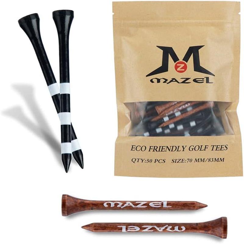 Natural Wood Bamboo Golf Tees 2 3 4 Inch & 3 1 4 Inch,Pack 50 or 120,Reduce Friction & Side Spin,More Stable Golf Tees