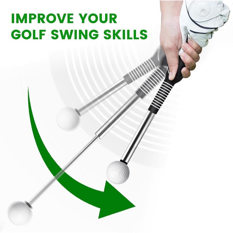 Retractable Golf Swing Aid, Rhythm Click Sound Warm-Up Trainer, Grip Trainer Attachment for Strength and Tempo, Ideal for Chipping and Hitting, Accessories for Men