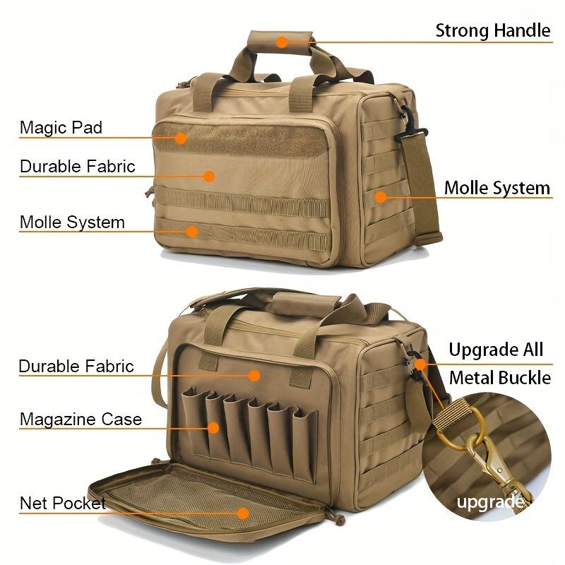 Tactical Gun Range Package-7.93 Gallon Capacity Pistol Range Package, Outdoor Hunting Shooting Range Pistol Bag-Can Accommodate Other Shooting Equipment, Camping Storage Bag,