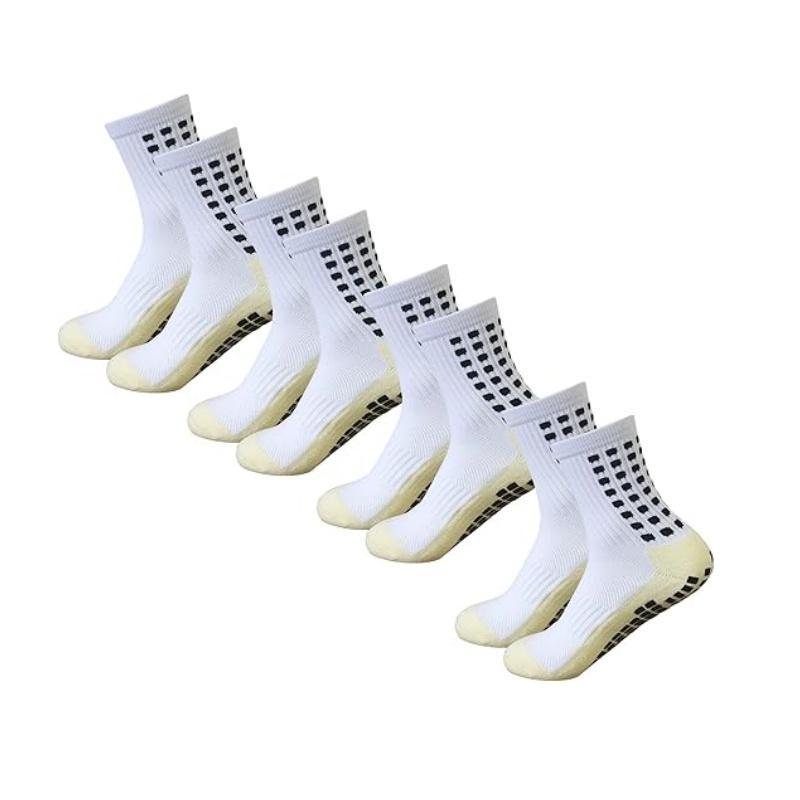 Non-slip Football Socks, 4 Counts set Breathable Comfortable Sports Socks for Men, Non-slip Sports Socks for Football Basketball, Sports Accessories, Back to School