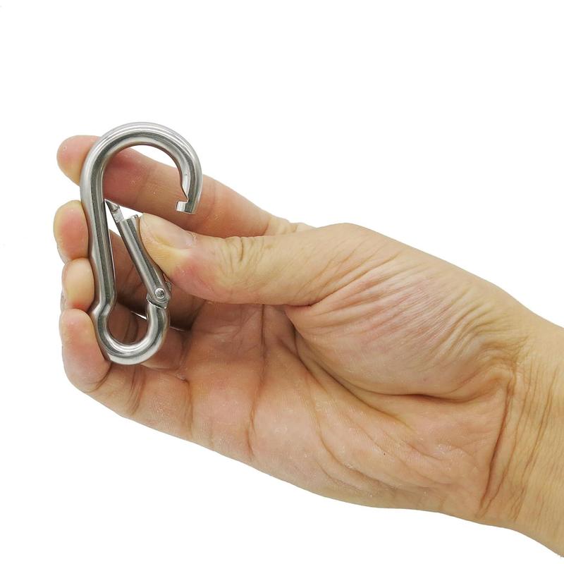 Marine Grade 316 Stainless Steel Carabiners Heavy Duty, Durable & Rust-Free Clips for Gym, Swing, Dog Leashes, Hammocks, Keychains, and More