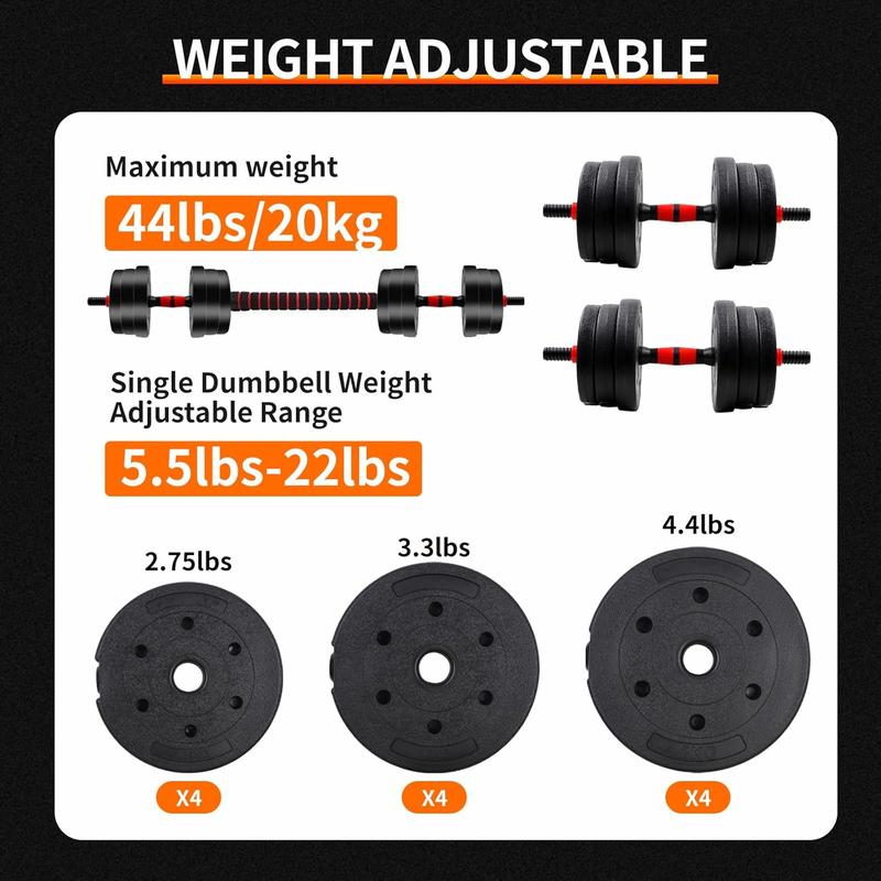 44bls Adjustable Dumbbell Set for Home Gym Fitness