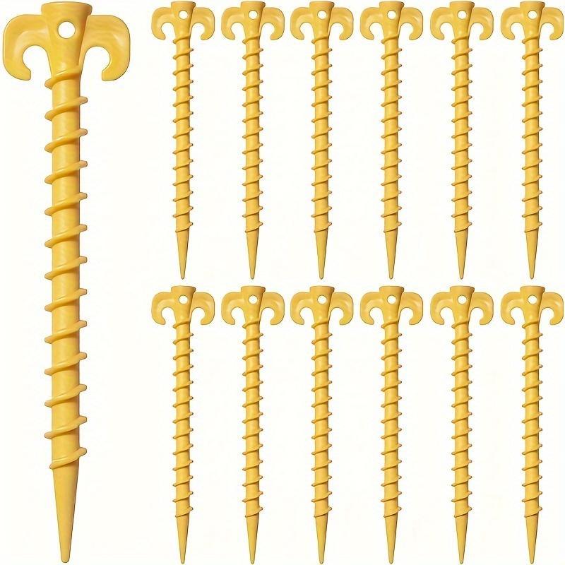 Robust Spiral Tent Peg, 12pcs set Durable Ground Anchor, Tent Stake, Tent Accessories for Camping, Hiking and Beach Canopy