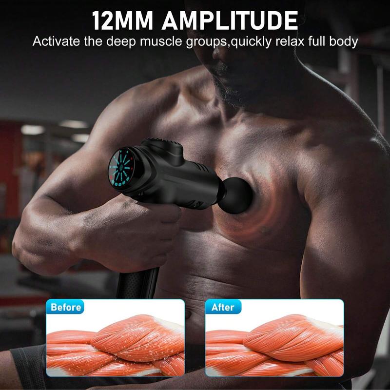 Massage Gun Deep Tissue, Back Massage Gun For Athletes For Pain Relief Attaching 10 PCS Specialized Replacement Heads, Percussion Massager With 10 Speeds & LED Screen