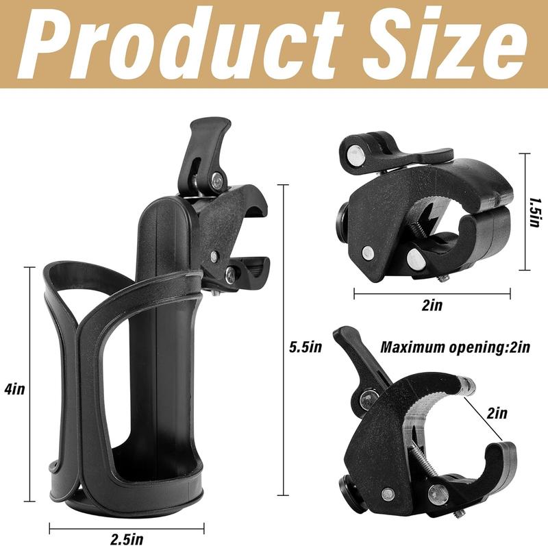 6 count Tree Stand Cup Holder - Cup Holder for Treestand  -Universal 360 Degrees Rotation Bottle Holder for  Bike  Walker  Fishing