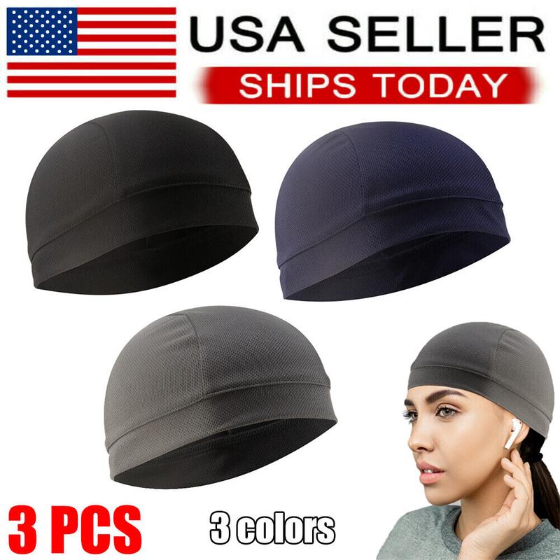 3PCS Liner Quick-dry Hat Skull Cap Beanie Helmet Cycling Breathable Running Hat