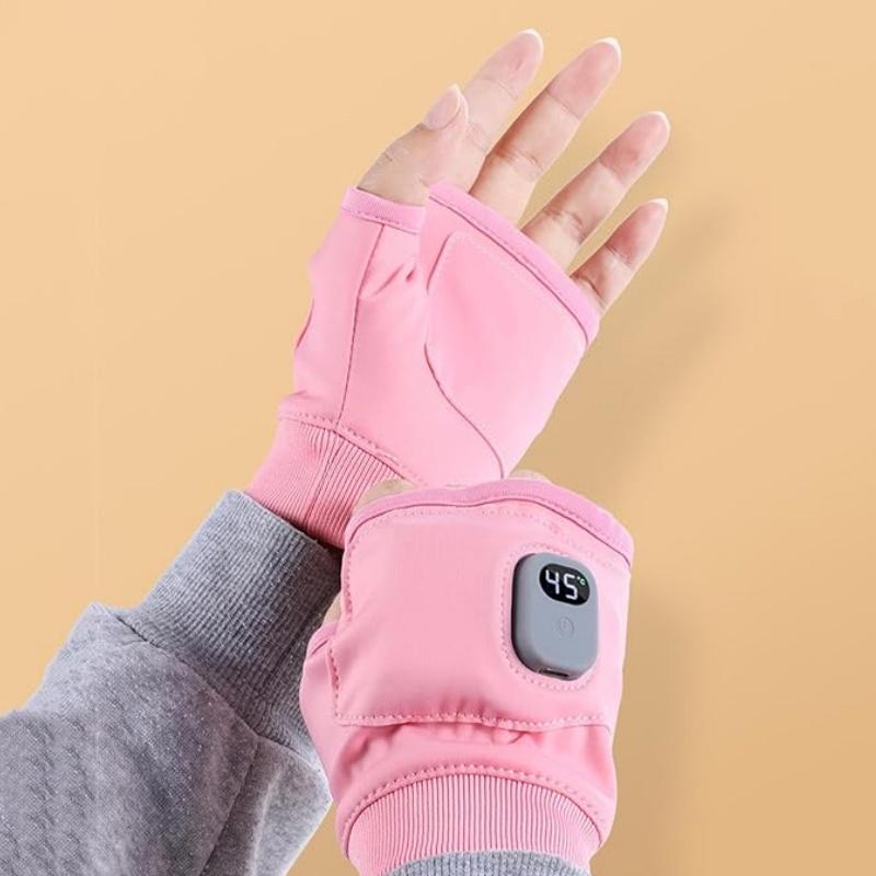 1 Pair Heated Work Gloves, 3 Speed Adjustable Heated Riding Gloves, Fingerless Heated Gloves, Half-finger Gloves, Rechargeable Heated Gloves for Outdoor Sports