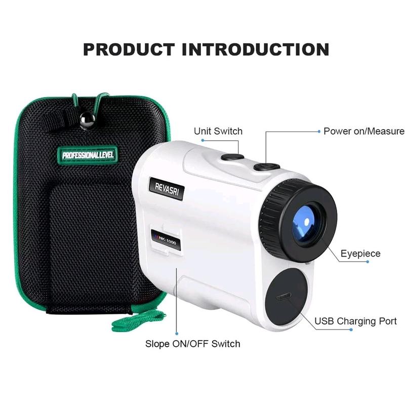 Golf Rangefinder with Slope and Pin Lock Vibration, rechargeable battery, 1000