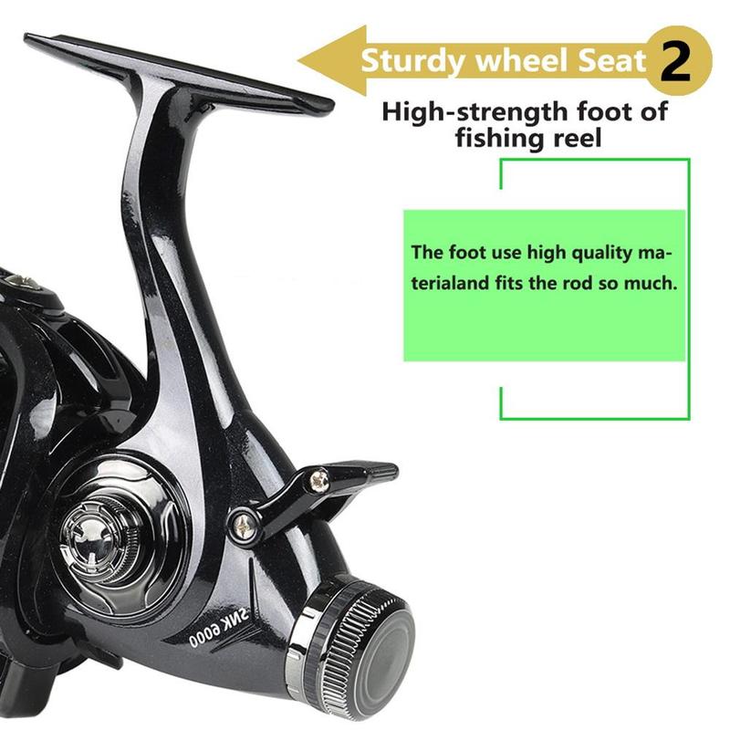 Spinning Fishing Reel, 1 Count 5.2:1 Gear Ratio Fishing Reel, Fishing Accessories for Rivers, Lakes, and Seas Fishing