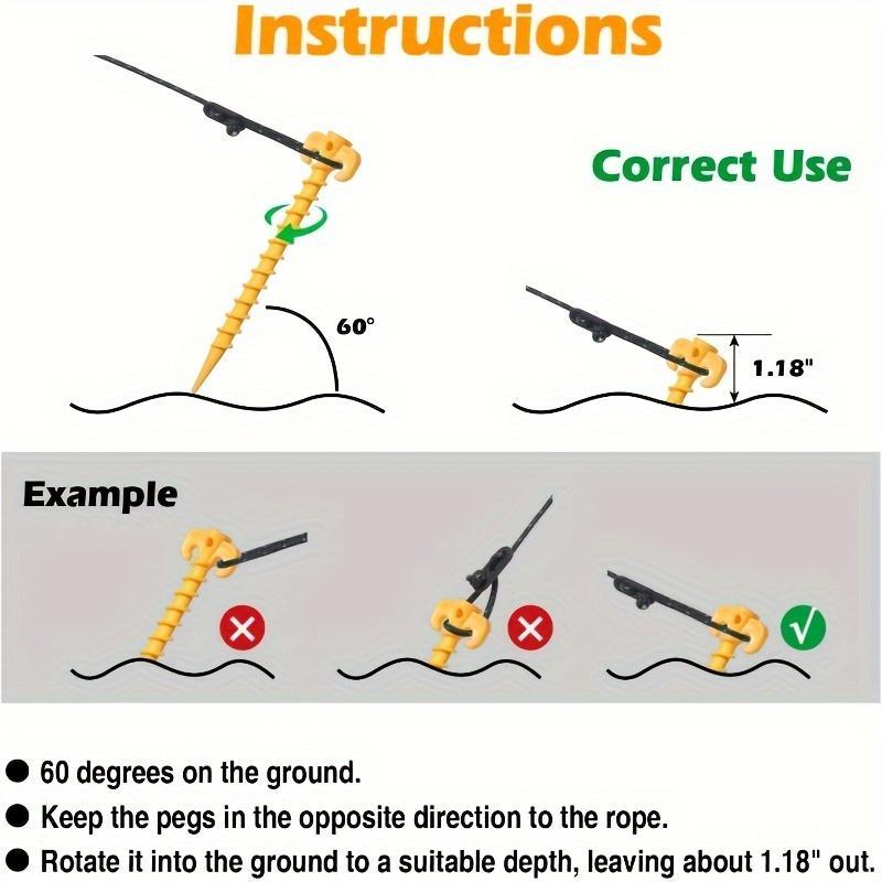 Robust Spiral Tent Peg, 12pcs set Durable Ground Anchor, Tent Stake, Tent Accessories for Camping, Hiking and Beach Canopy