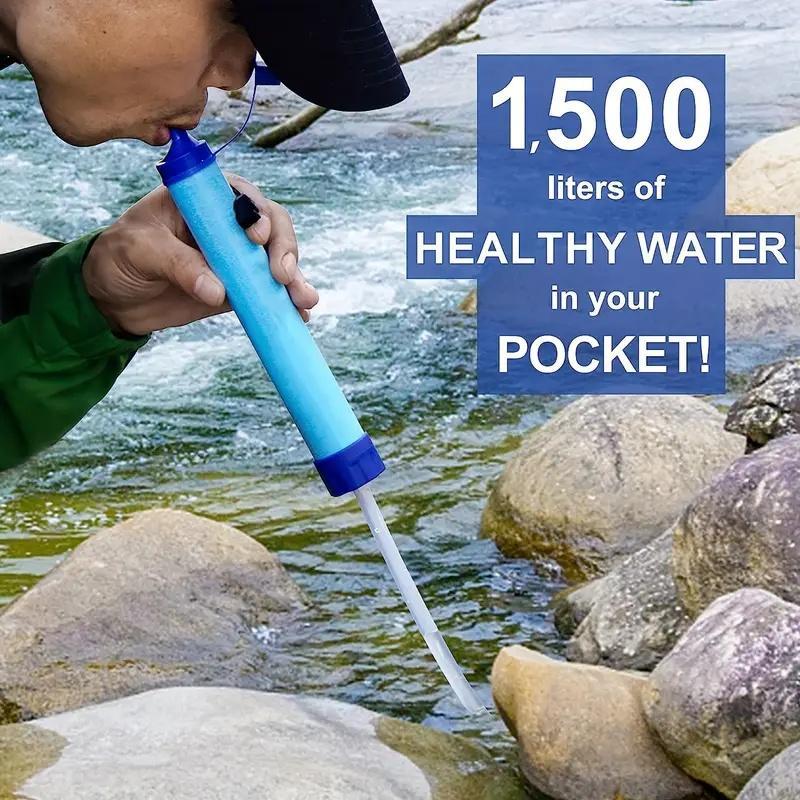 Outdoor Water Filter, Personal Straw Water Filtration System, Emergency Survival Water Purifier For Prepper Emergency Equipment Hiking Camping