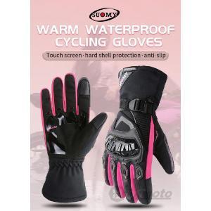 Suomy Winter Warm Motorcycle Gloves Windproof Waterproof Female Motorbike Riding Gloves Women Pink Motocross Moto Guantes