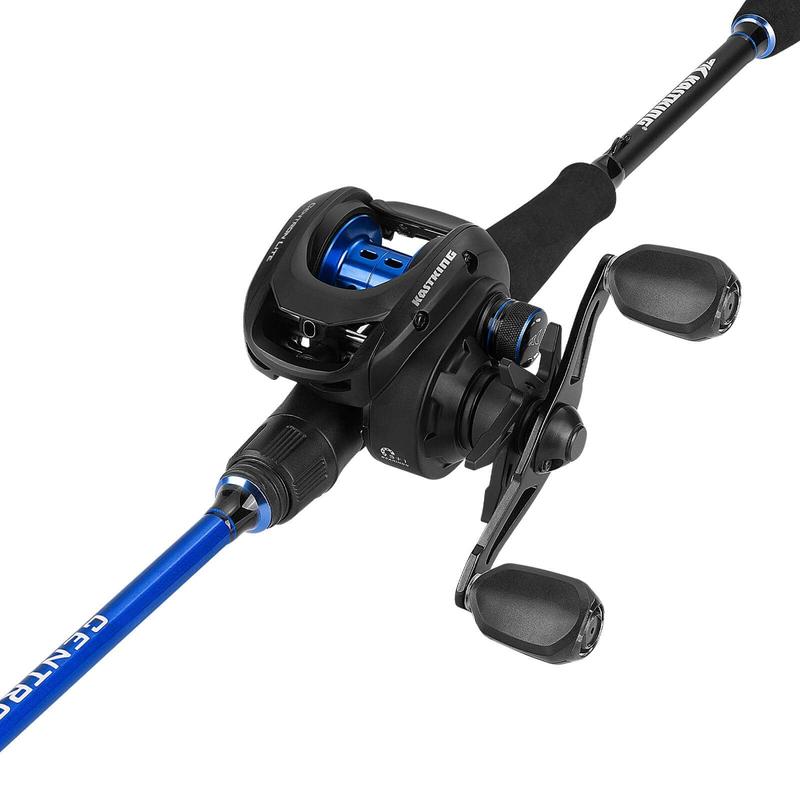 KastKing Centron Fishing Rod and Reel Combo,  Baitcasting Combos, IM6 Graphite 2Pc Blanks, Stainless Steel Guides with Ceramic Rings, Contoured EVA Handles & Fighting Butt